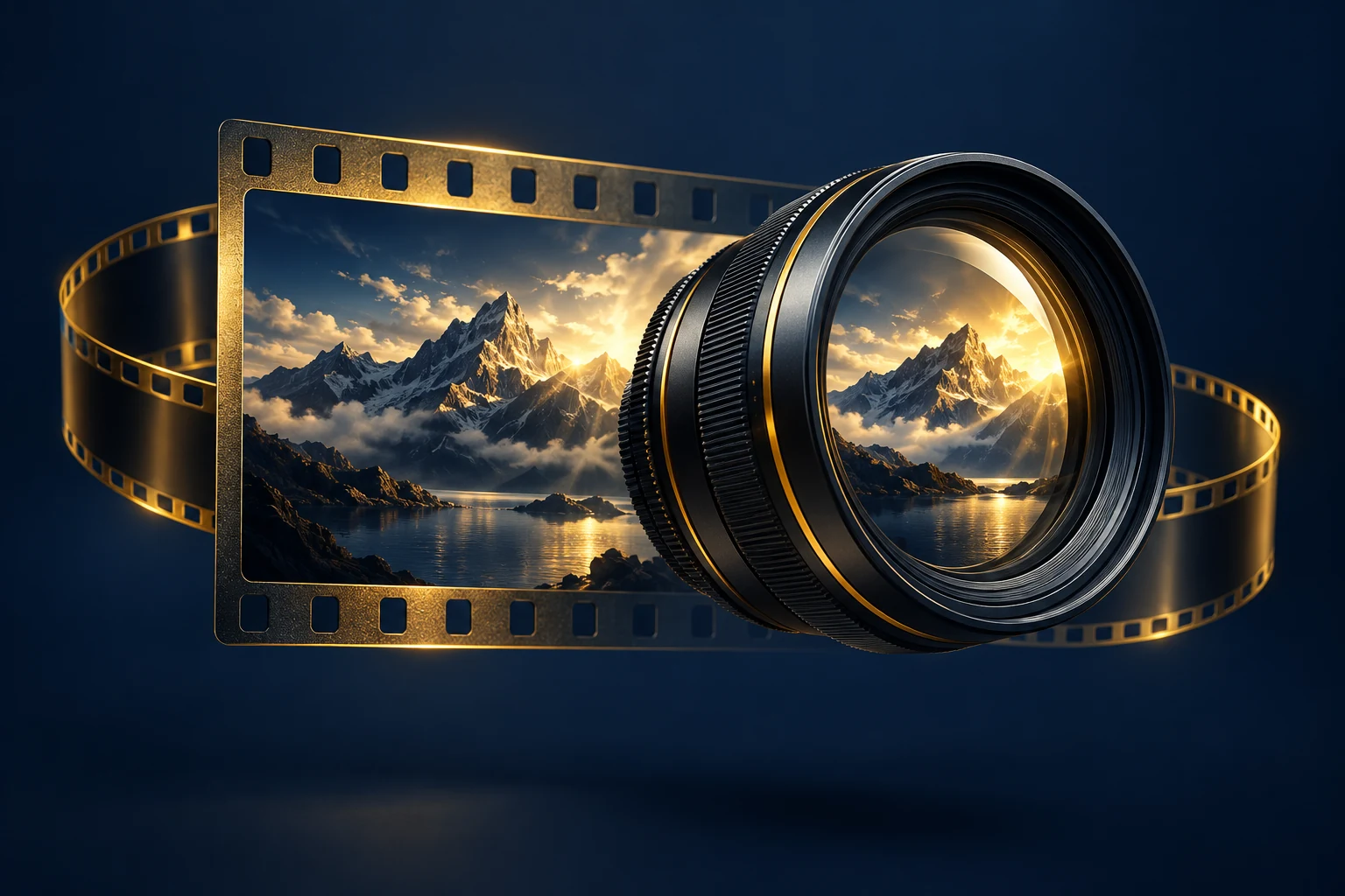 AI-generated cinematic camera and film scene